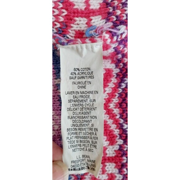 Girls LL Bean Ivory W/Pastel Colors Mid Thigh Cardigan Sweater Size L (14-16) - Picture 6 of 6